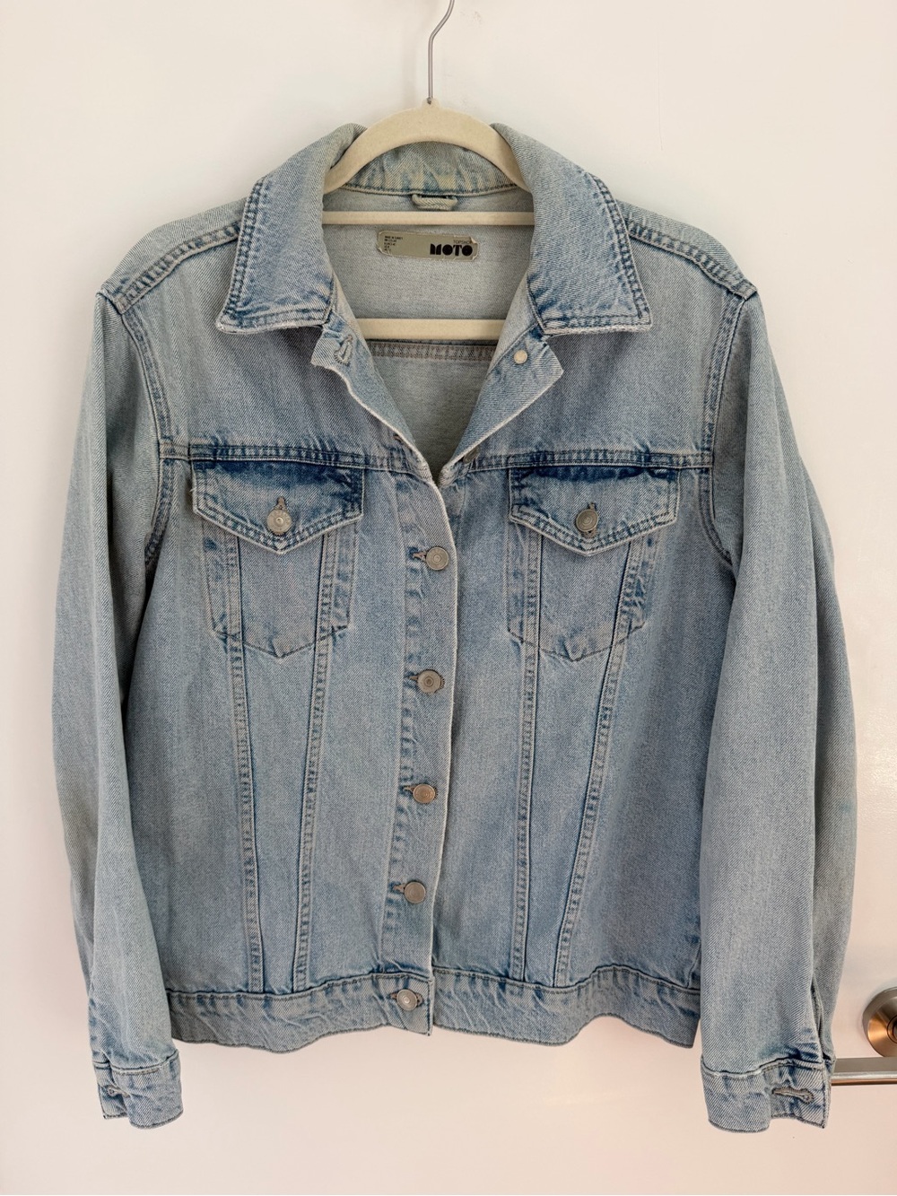 Topshop Light Wash Denim Jacket - Pale Blue